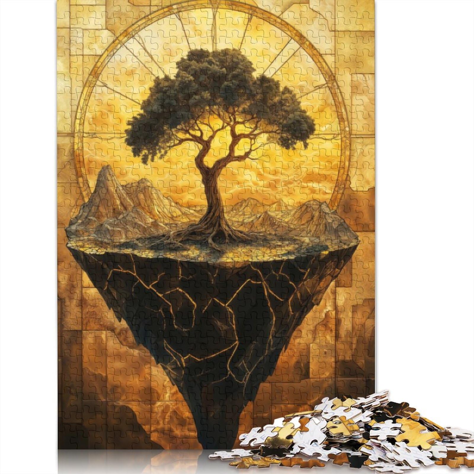 Floating Tree And Mountain Puzzle 100% Recycled Cardboard Premium Cardboard Jigsaw Puzzle for Adult Children 1000pcs (75x50cm) — image 1