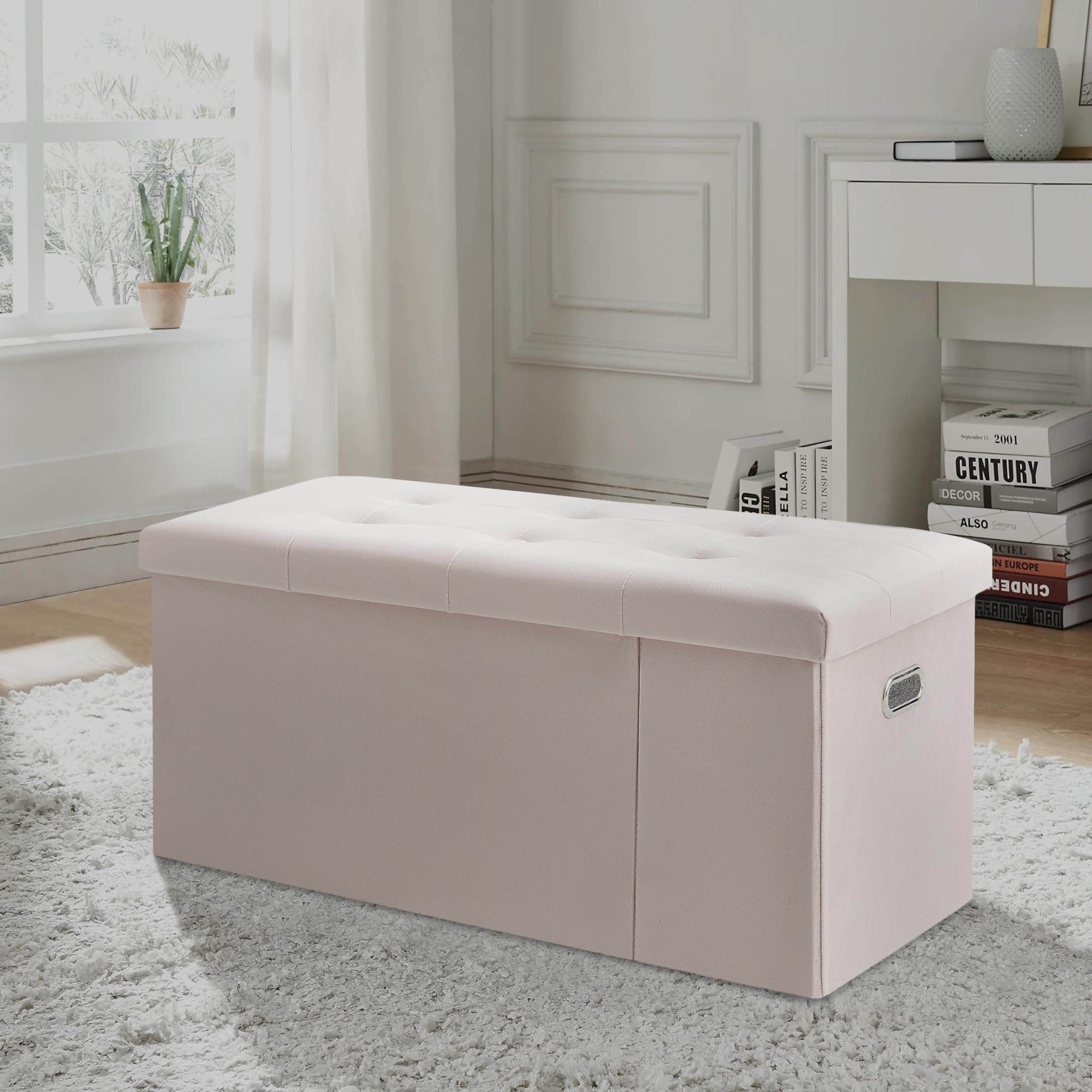 GC GAVENO CAVAILIA Foldable Storage Box with Lid Ottoman Storage Box