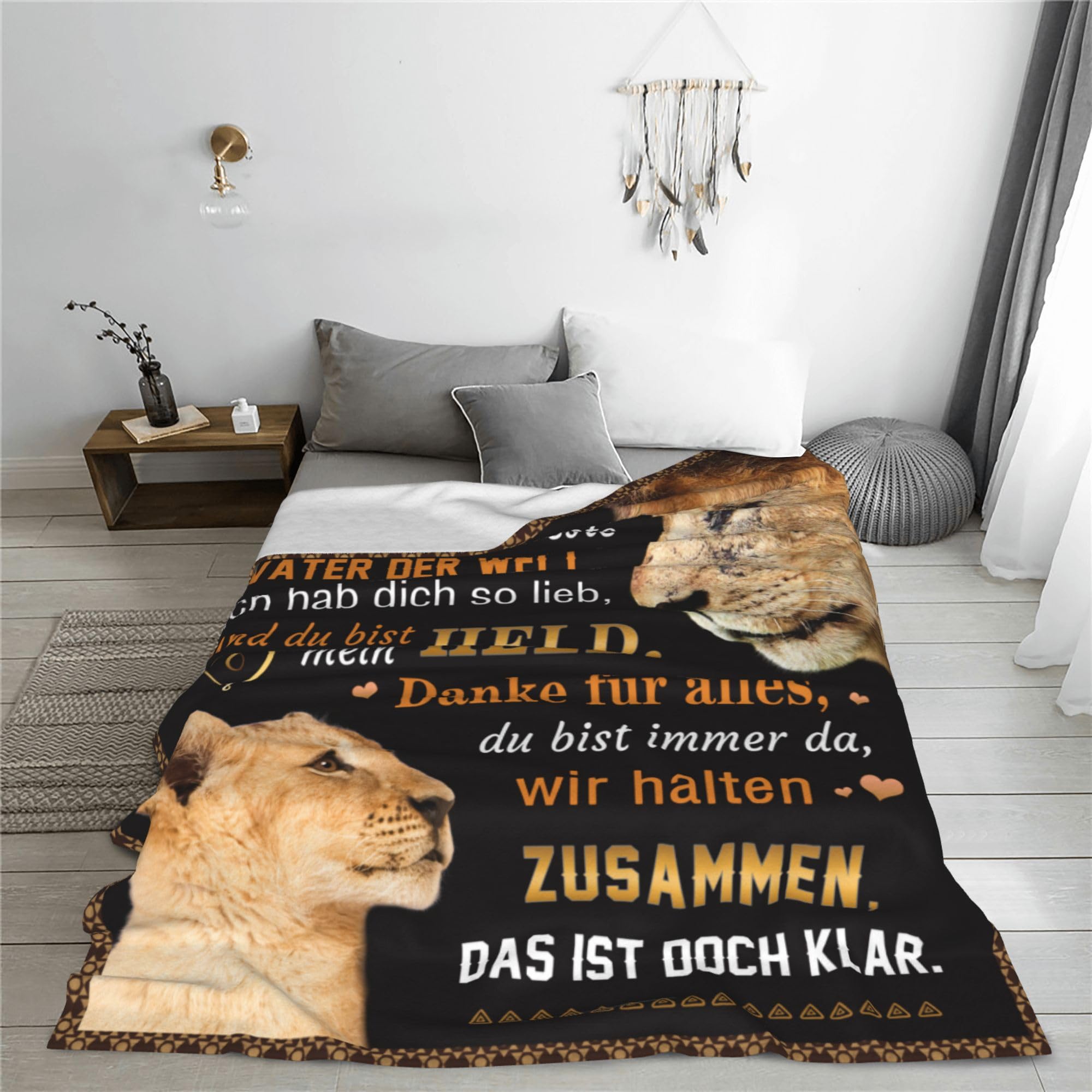 Weiche Papa Decke 150x130cm - Personalisierte Geburtstagsgeschenk Für Väter