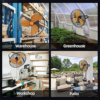 Amazon.com: AIRWIZARD 20 Inch Industrial Wall Mount Fan, 4850 CFM