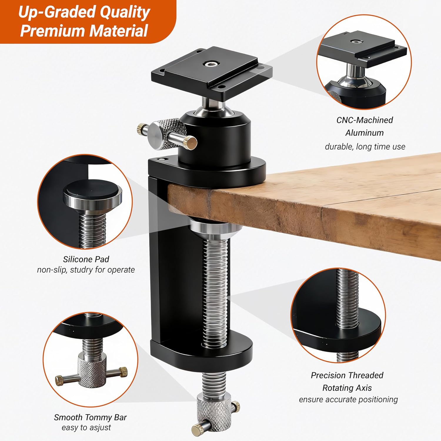360° Rotating Bench Vise Fractal Vise Stand, Mount Vise and Grinder Bench Grinder Stand, CNC-Machined Heavy Duty Vise Grinder Compatible with Table Mini Fractal Vise Clamp Jaws,Grinders,Drill Press