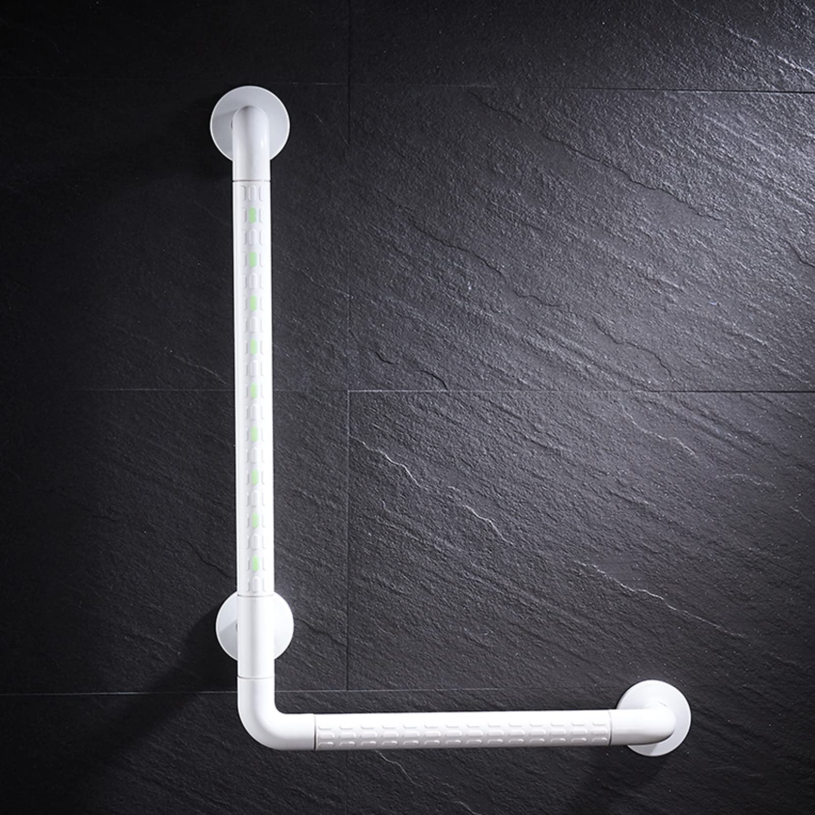 Asa De Seguridad De Acero Inoxidable,Barras De SujecióN Ducha en Forma De L,Asa Antideslizante Para Asidero De BañEra,Ayuda De Seguridad Para BañO Para Personas Mayores,Blanco (70x70cm/27.6x27.6in)