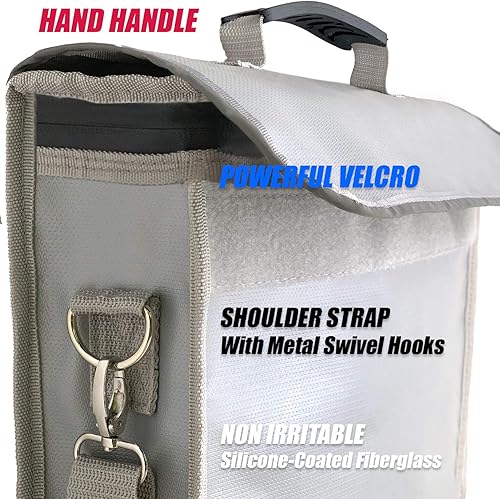 Miniatura 5 de TRIKTON XL 16 x 12 x 3.5, bolsa de seguridad ignífuga para documentos con cerradura TSA, XL, cremallera de apertura completa, almacena archivos de