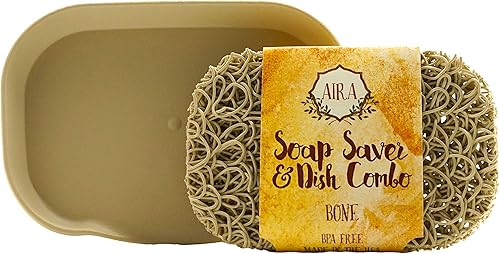 Miniatura 40 de Aira Jabonera - Jabonera y Soporte - Soporte para Ducha y Baño sin BPA - Drena el Agua, Circula el Aire, Extiende la Vida del Jabón - Fácil de Pez