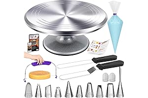 RFAQK 50-Piece Professional Spinning Cake Stand Set