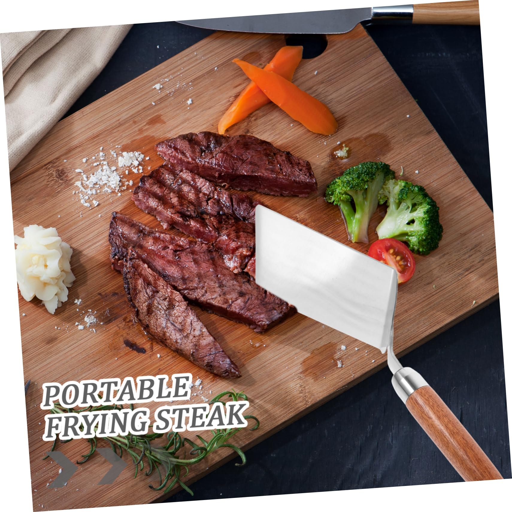 Amosfun 4 Pezzi Spatola da Cucina Cibo Pala Strumenti Cazzuola da Cucina Spatola per Friggere Bistecca da a Fornitura Antiaderente Strumento di Cottura in Metallo