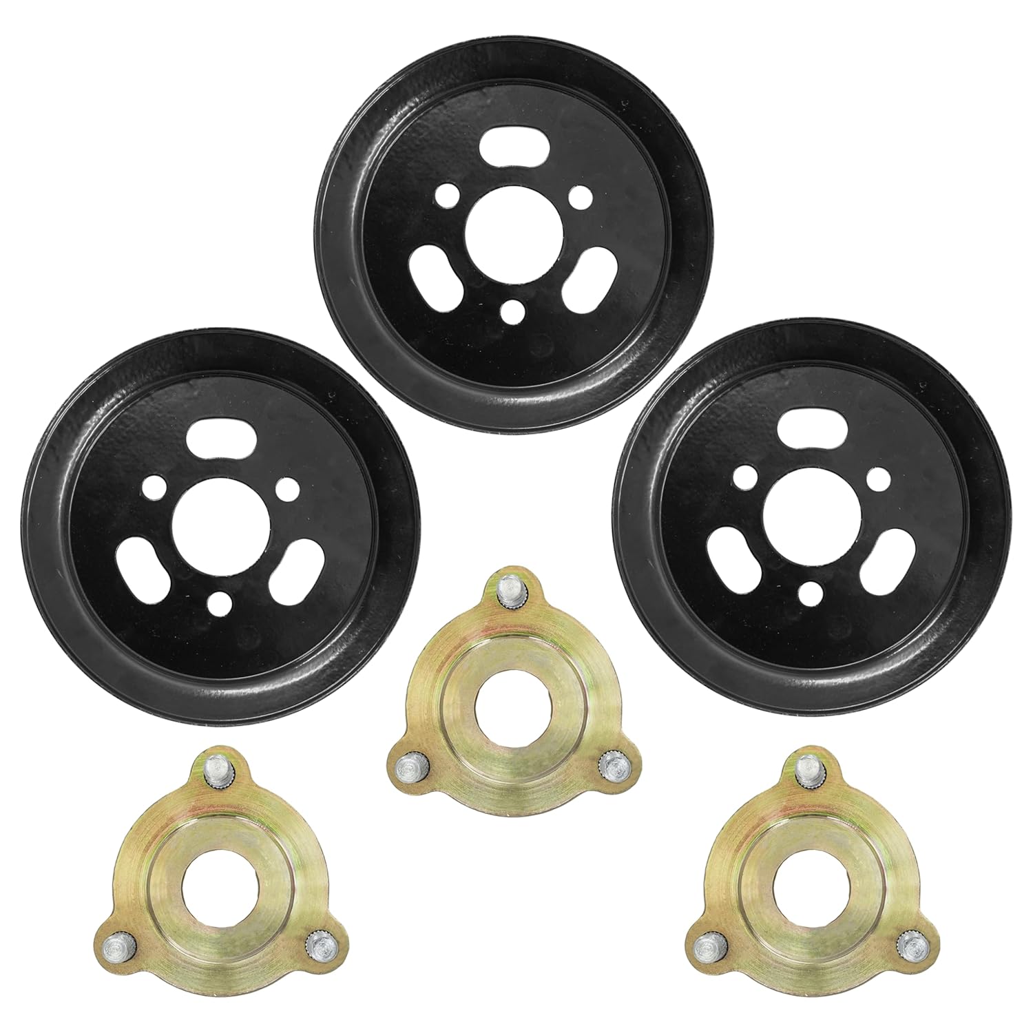 Caltric 105-7734 1057734 127-0557 60" Deck Spindle Pulley & Hub w/Studs Compatible with Toro Mower/Qty 3