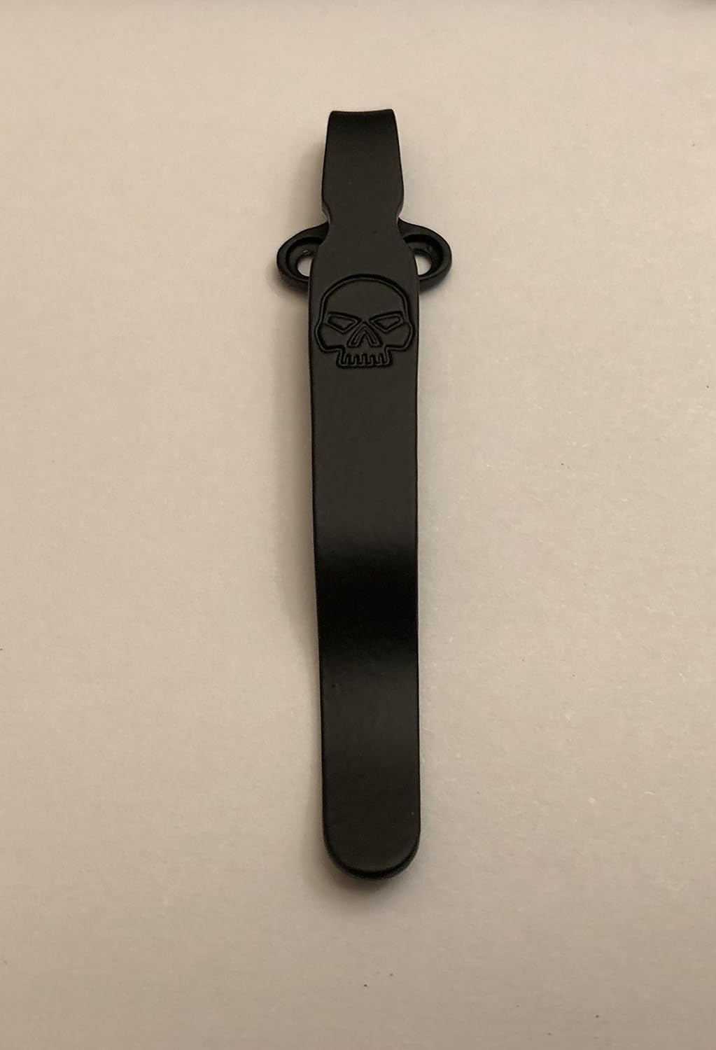 Black Titanium Deep Pocket Clip For Emerson CQC-7 CQC-10 CQC-15 A-100 Roadhouse Horseman Knives Biker Skull Marking