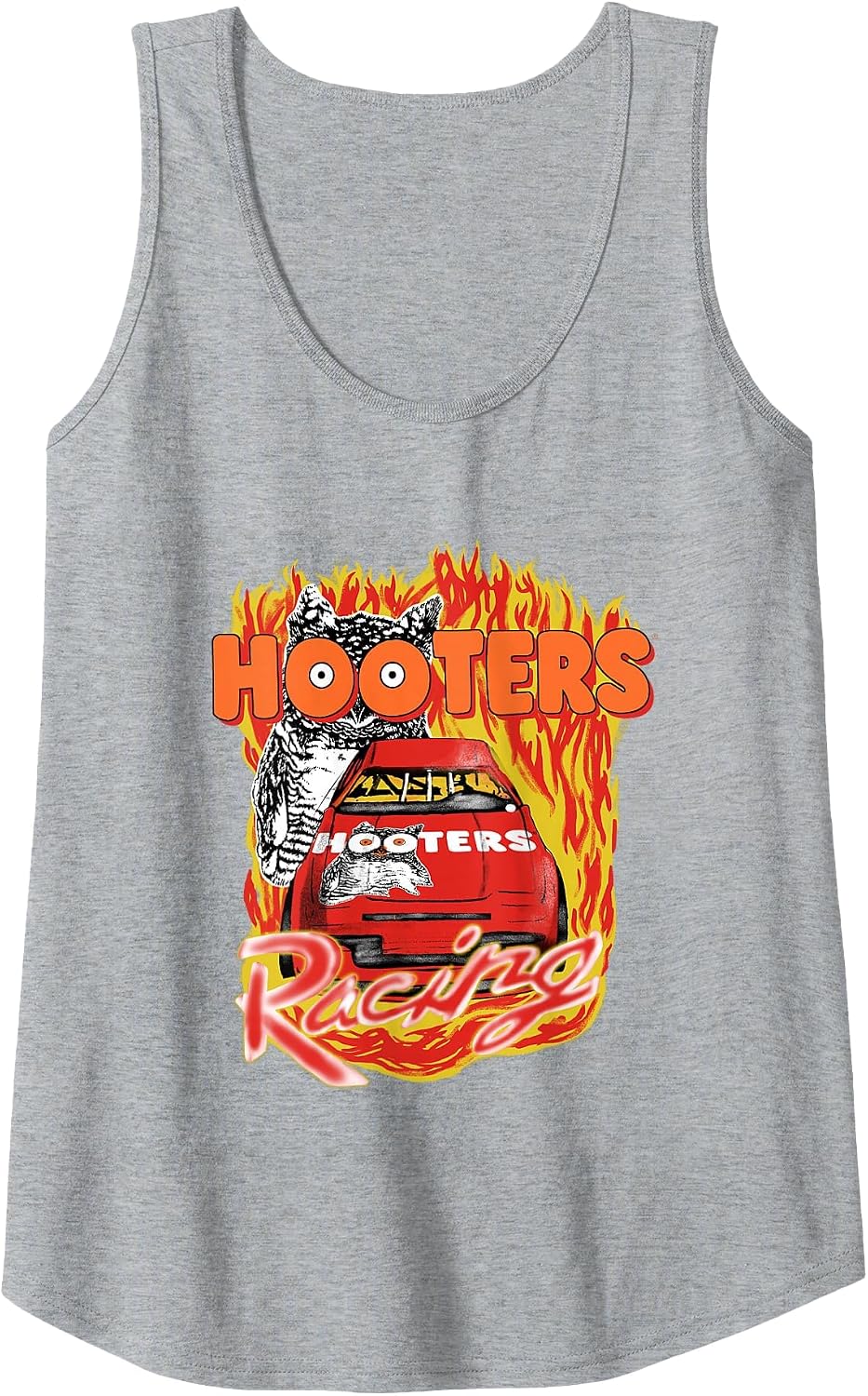Hooters Vintage Racing Logo with Flames Wing Restaurant Tank Top