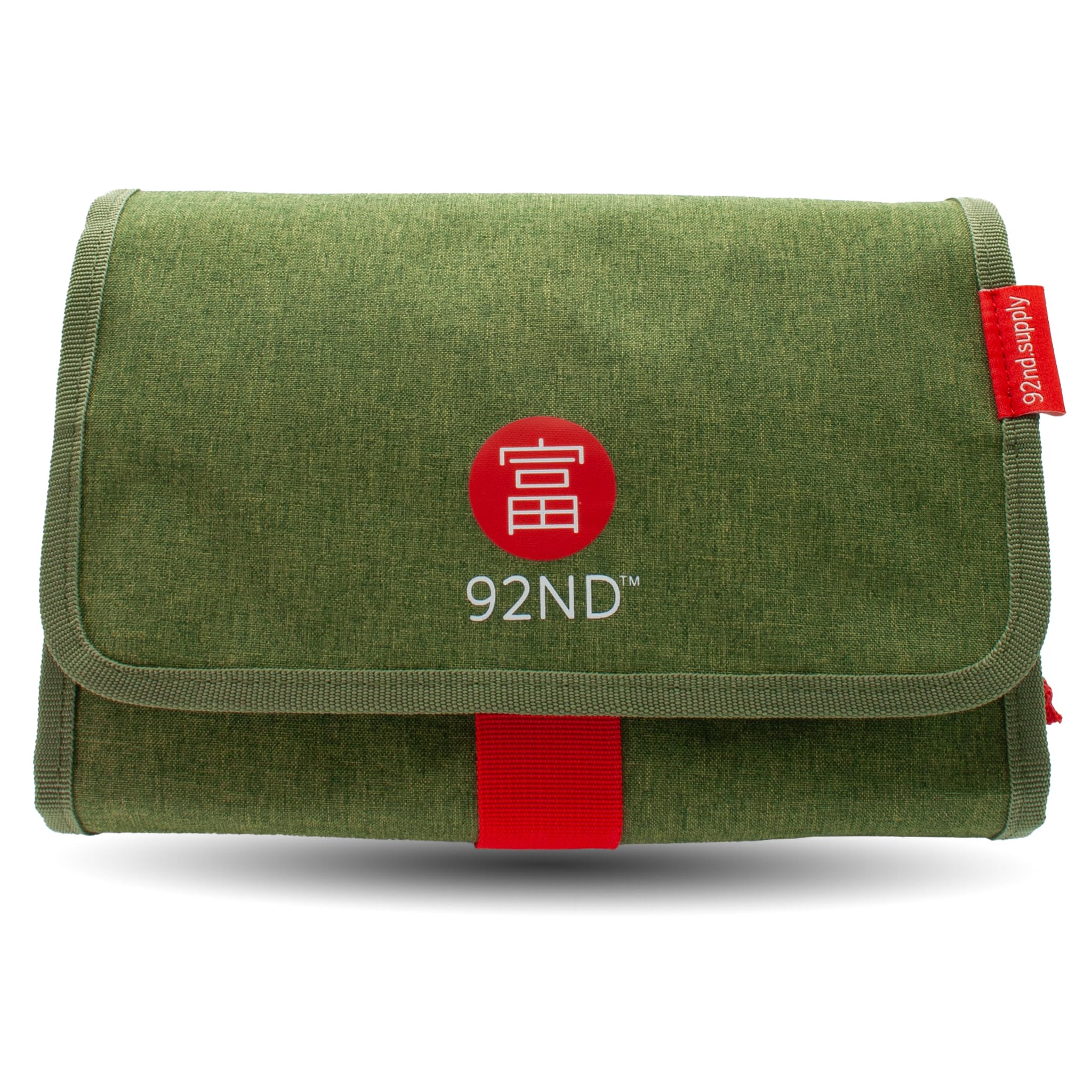 92ND.Supply Washroll - Borsa da toilette da appendere, impermeabile, verde, 4 l, con gancio e scomparto inferiore rimovibile, viaggio e uso quotidiano