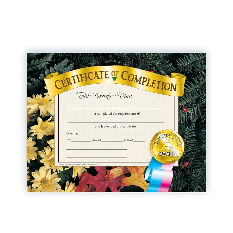 amazon-com-hayes-certificates-of-completion-customizable-certificates-for-graduation-achievement-course-completion-gold-banner-and-decorative-design-full-color-glossy-finish-8-5-x-11-30-pack-blank-certificates-office-products for Free Printable Blank Certificate Of Completion Amazon.com : Hayes Certificates of Completion, Customizable Certificates for Graduation, Achievement, Course Completion, Gold Banner and Decorative Design, Full-Color Glossy Finish, 8.5