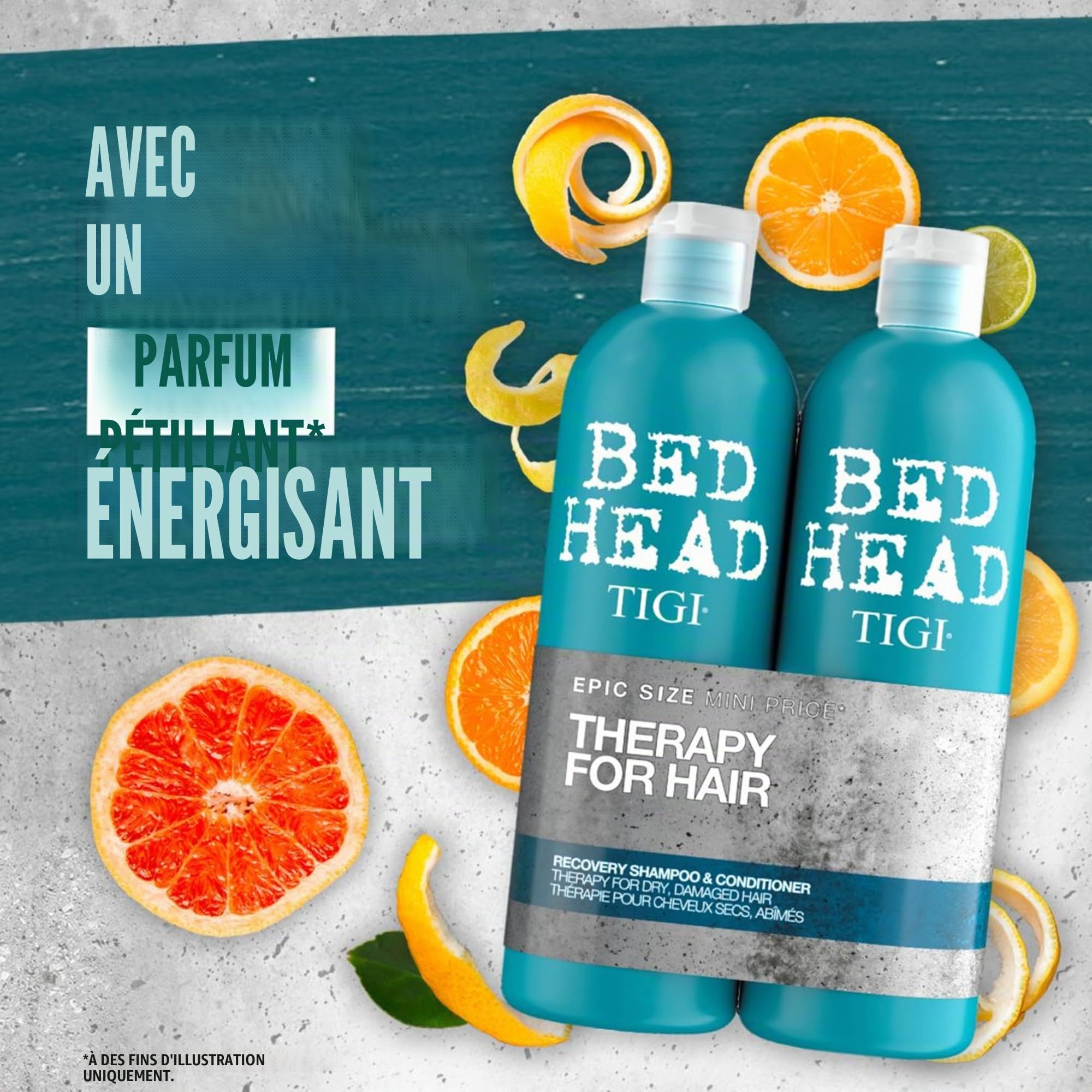 Bed Head by TIGI Recovery Shampoo & Conditioner Set, duo shampoing et après-shampoing hydratant 2 x 750 ml pour cheveux secs et abîmés, soin anti-frisottis et protection couleur