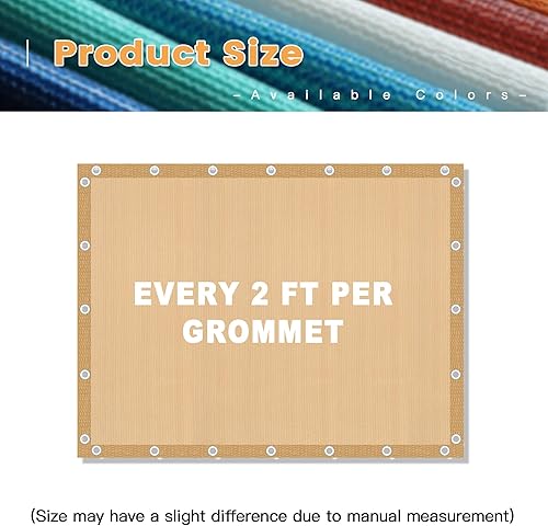 Miniatura 6 de VICLLAX - Toldo de tela con ojales, pantalla de privacidad para el patio, jardín o pérgola, cubierta de 10 x 10 pies, trigo