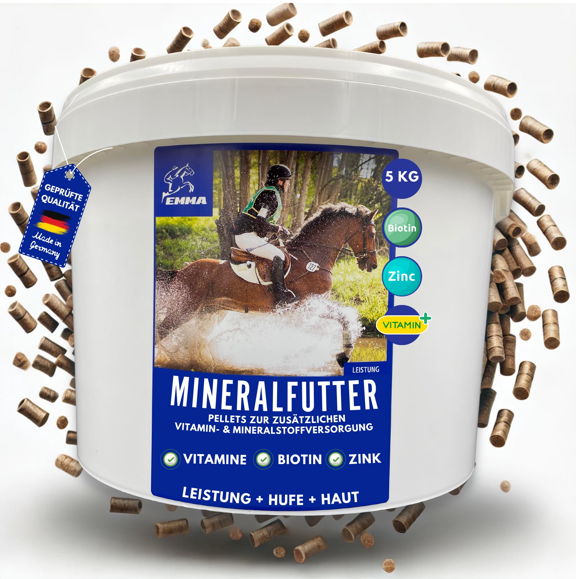 Aliments minéraux pour Chevaux I Biotine avec Sélénium et Zinc I Complément Alimentaire de Vitamine I multivitamines et minéraux I Sélénium Vitamine D A C B12 I Magnésium Cheval Vitamine E Cheval 5Kg