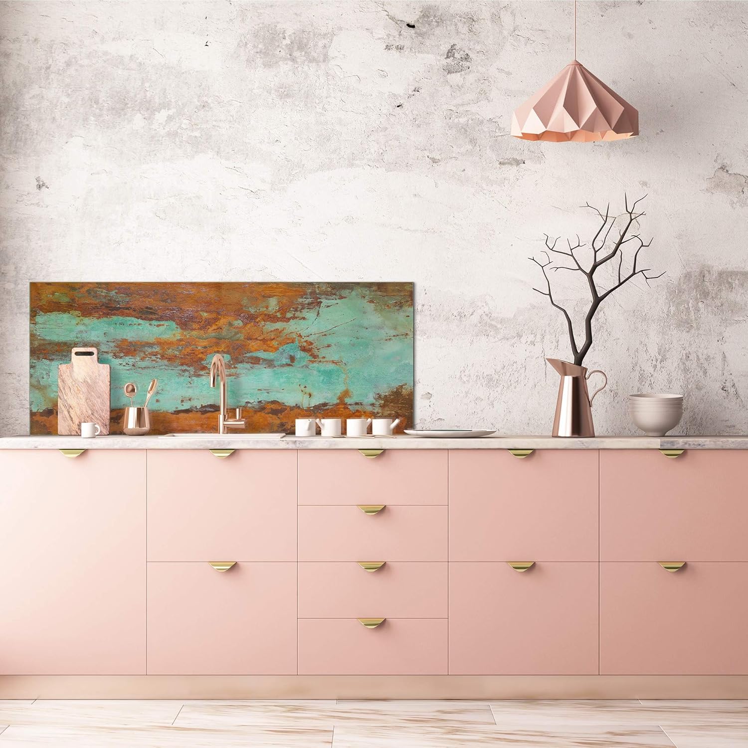 Concept Crystal Decorative Kitchen splashback - Tempered Glass Wall Panel Textures Series BBS10A: