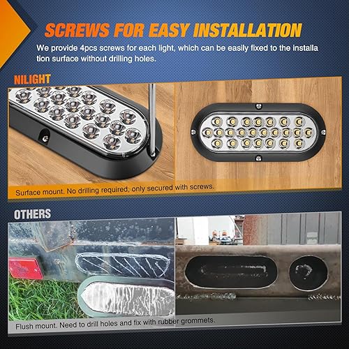 Vista 94 de Nilight Kit de 2 luces traseras para remolque, 40 LED, luces de marcha atrás, luces de marcha atrás, impermeables, para camiones de 10-30 V, RV, 2