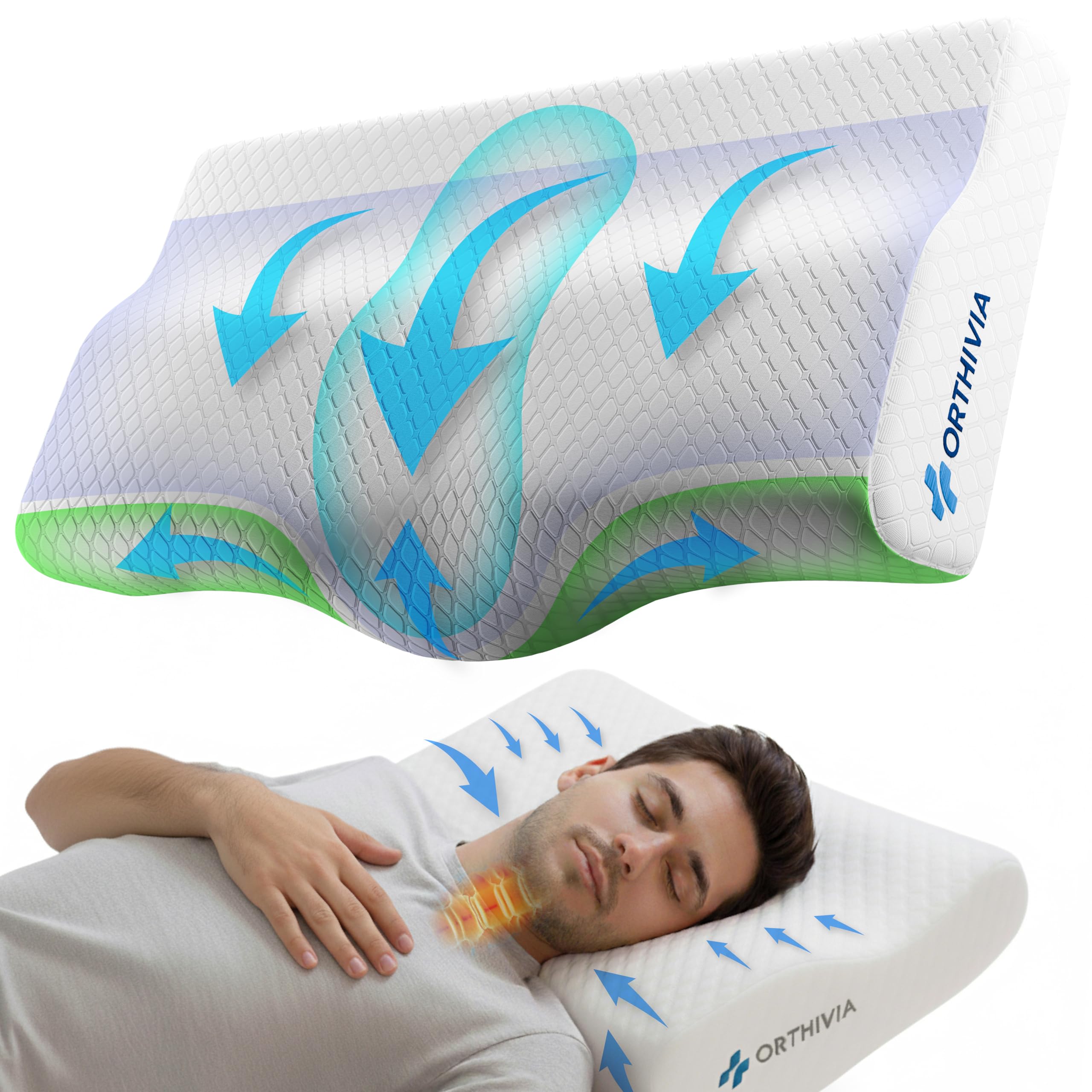 Seitenschläferkissen Nackenkissen - Memory Foam Kissen Ergonomisches Nackenkissen Kopfkissen | Nackenstützkissen für Seitenschläfer | Memory Foam Kissen Seitenschläfer