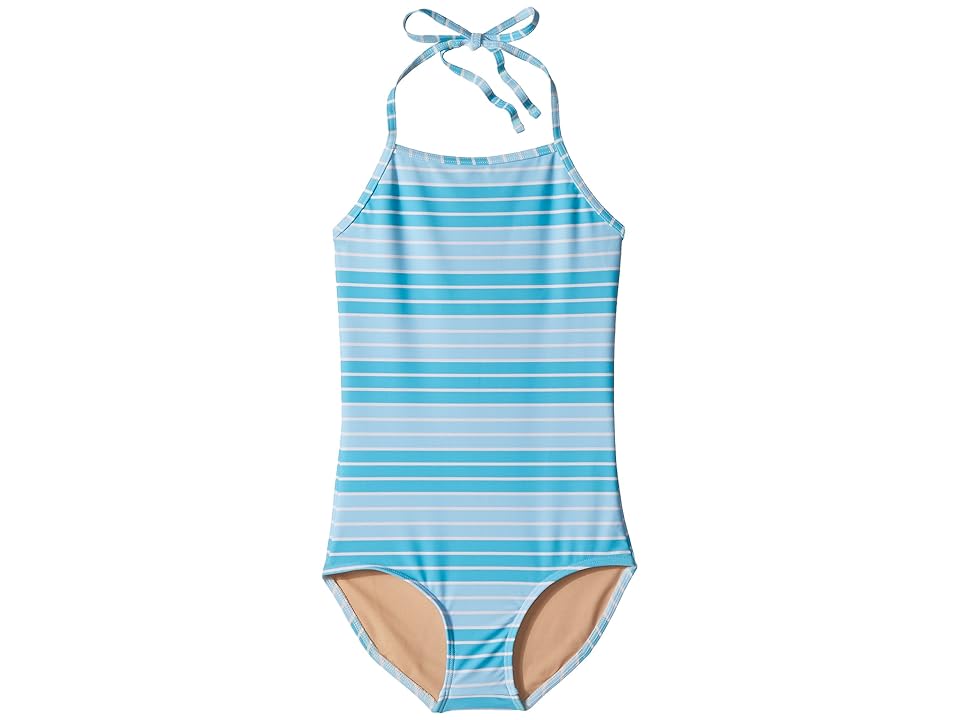

Toobydoo Aqua Stripe One-Piece Swimsuit (Infant/Toddler/Little Kids/Big Kids) (Blue) Girl's Swimsuits One Piece