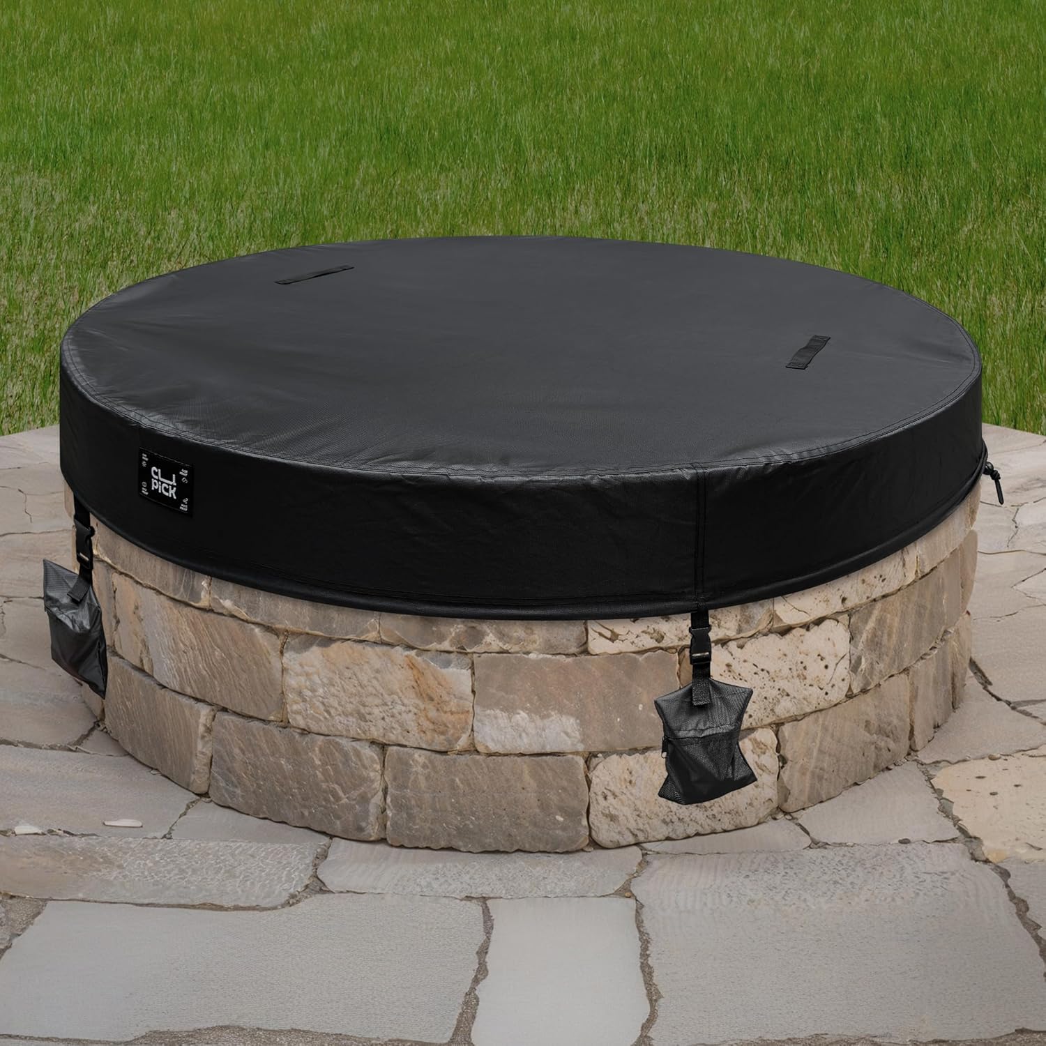 Amazon.com : Outdoor Firepit Covers Round,In Ground Fire Pit Cover with ...