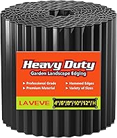 LAVEVE Corrugated Metal Garden Edging 6" x 40Ft Black - Durable Landscape Border for Flower Beds, Lawns, Paths & Pavers