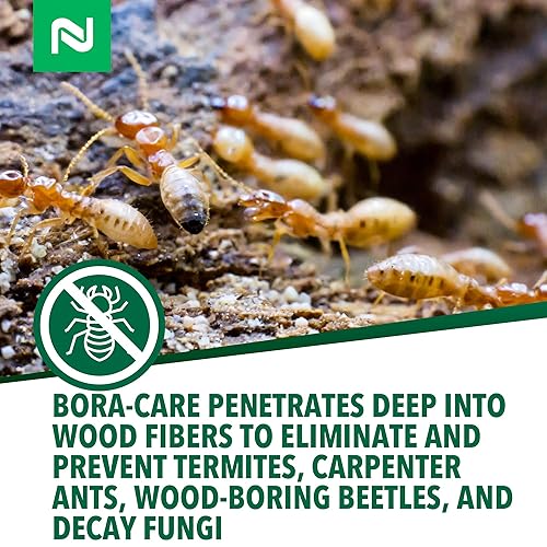 Miniatura 5 de Bora-Care Termiticida Insecticida y Fungicida Concentrado, Tratamiento de Madera para Prevención de Termitas y Escarabajos, 1 Galón
