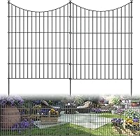 Richmen 10 Panels Rustproof Metal Garden Dog Fence - 32in H x 23.6ft L No-Dig Yard Barrier for Pets, Rabbits, Patio Security