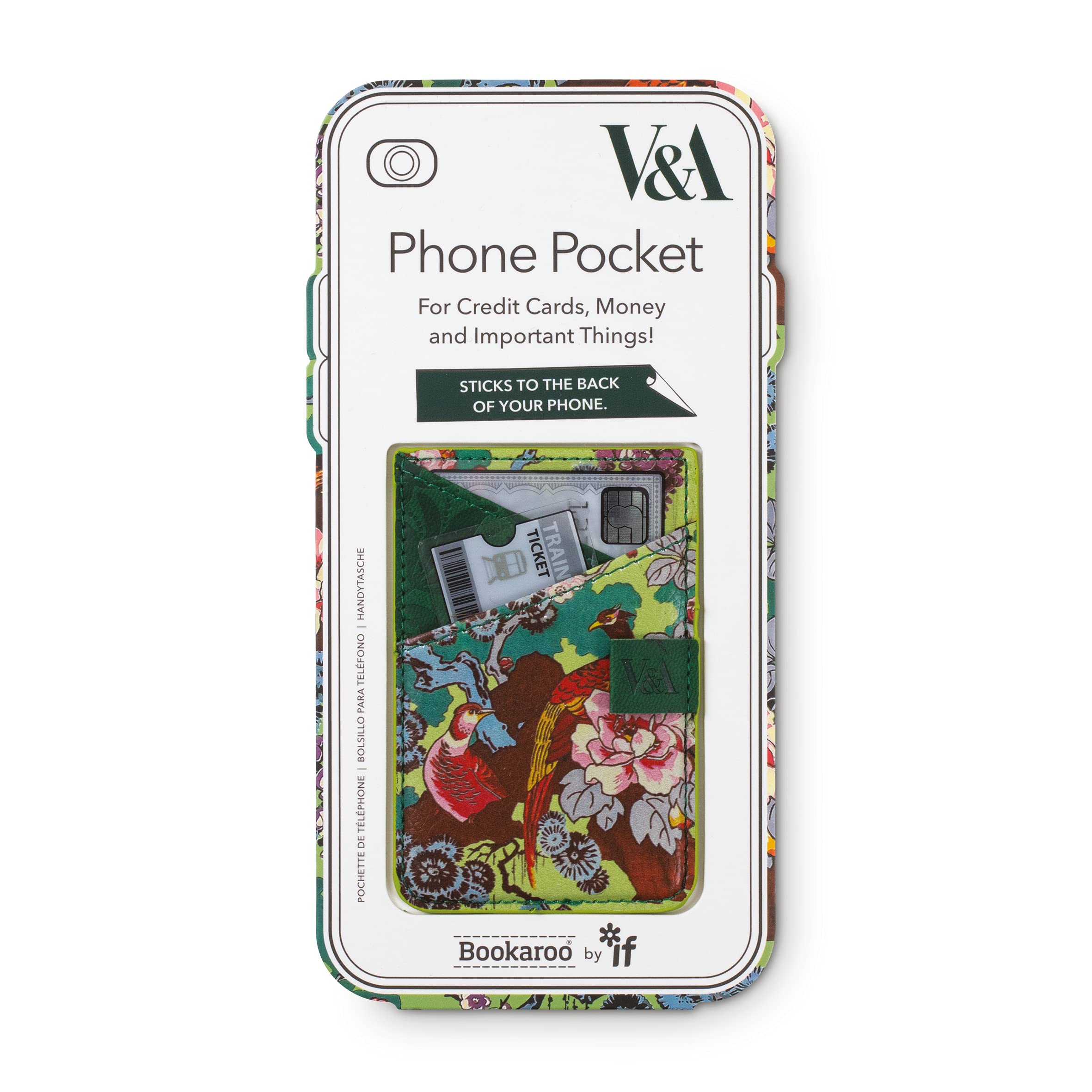 IF V & A Bookaroo Phone Pocket Sundour Pheasant, Green