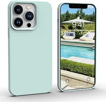 IceSword Compatible with iPhone 13 Pro Max Case Mint Green, Liquid Silicone Slim Protective Phone Case Cover, Soft Anti-Scratch - Mint Green