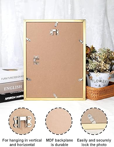 Miniatura 3 de Annecy Marcos de fotos de 16 x 20 pulgadas (1 unidad, dorado), marco de fotos de diseño simple, para fotos de 16 x 20 pulgadas para montaje en