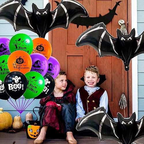 Miniatura 48 de Globos de aluminio de Halloween, globos de cumpleaños de Halloween, número 1, araña, momia, calabaza, murciélago, fantasma, globos para decoración