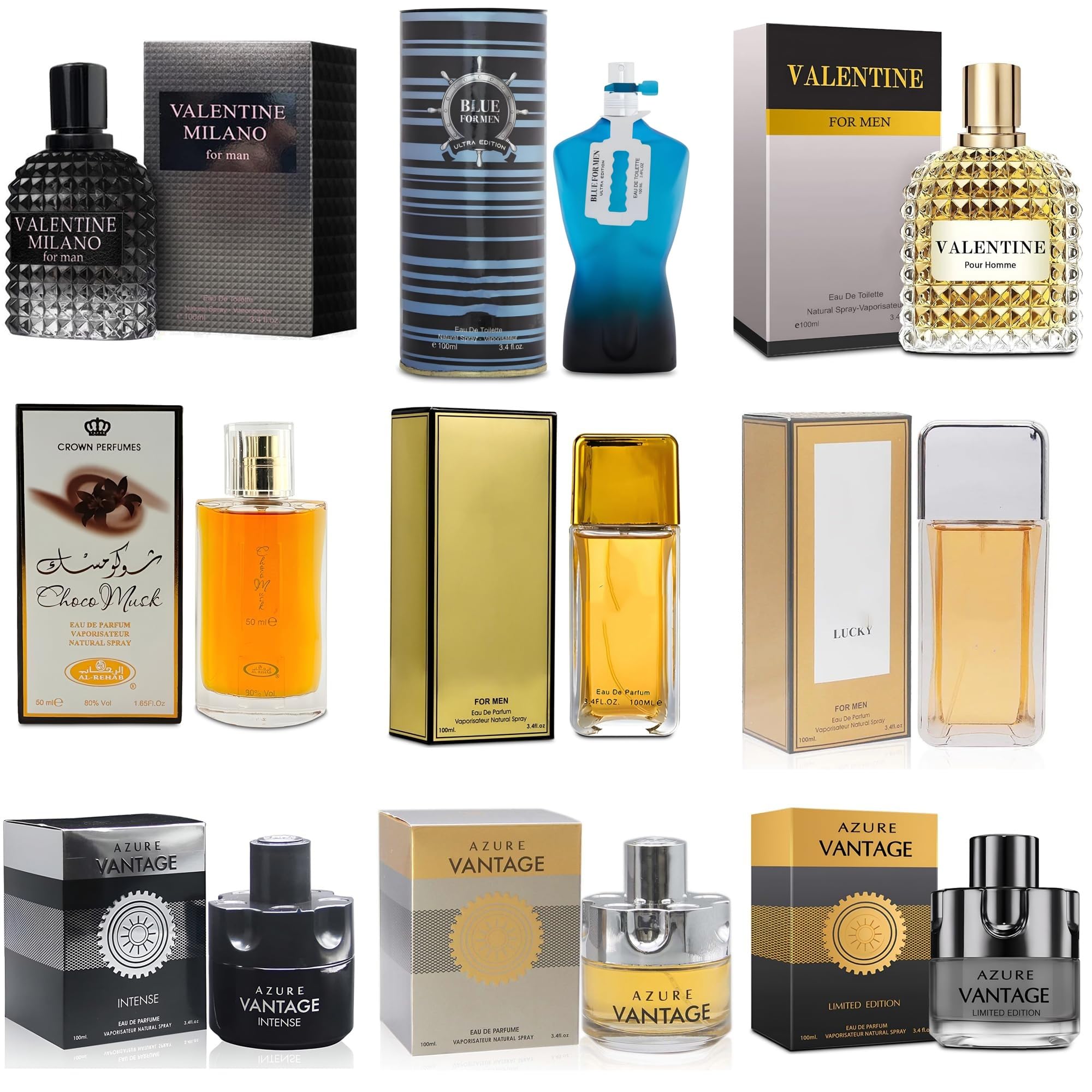 Men's Cologne Sampler Set (100ml Each*9PCS) | | Luxury Fragrance Variety Pack for Men | W…