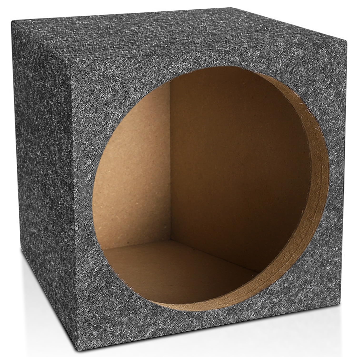Facmogu 10" Ported Subwoofer Box - Gray Carpet, Vented Enclosure With Sound-Absorbing Cotton - High-Density MDF Construction