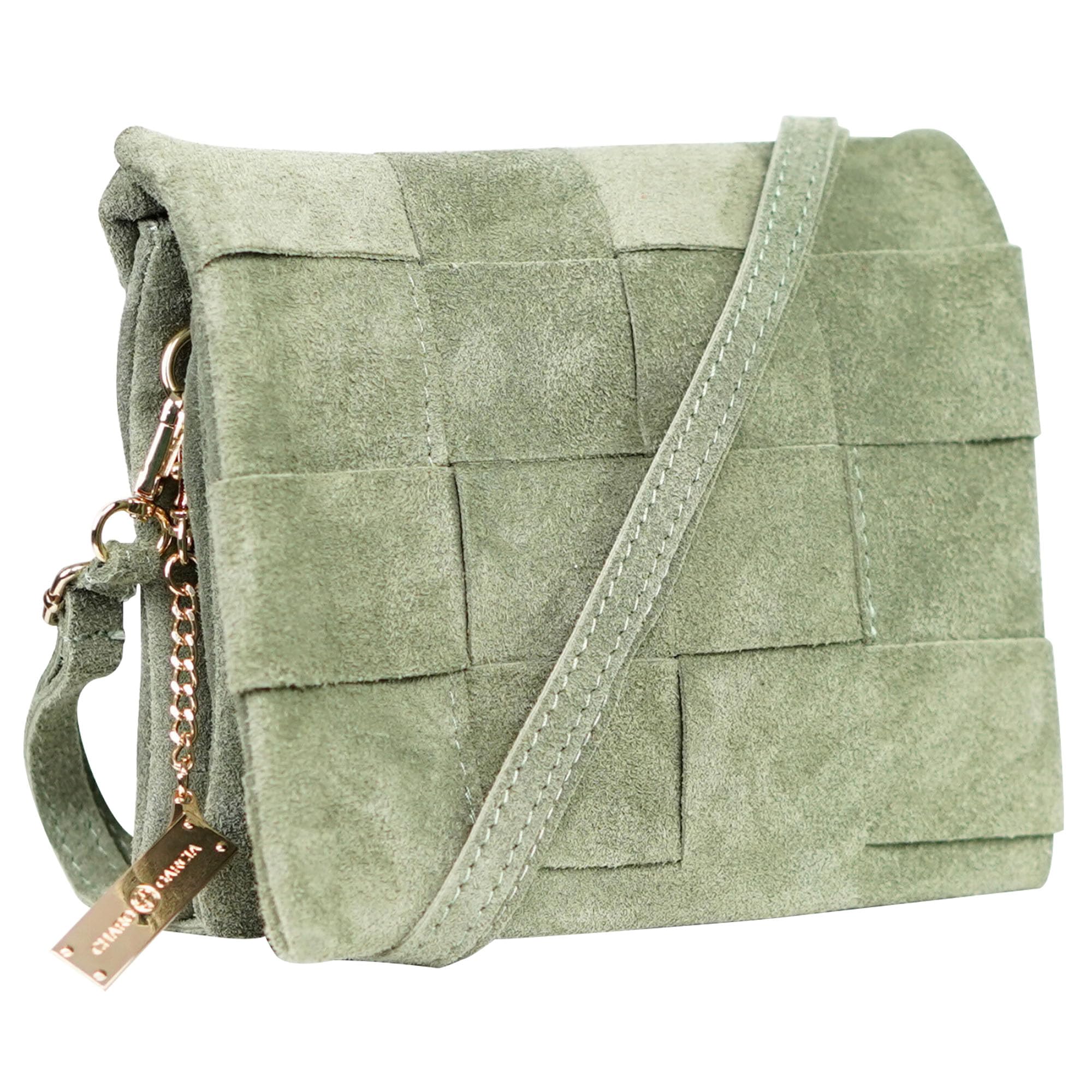 Premium Italian Leather Handmade in Florence Italy Suede Crossbody Bag for Women with a Detachable Strap Made in