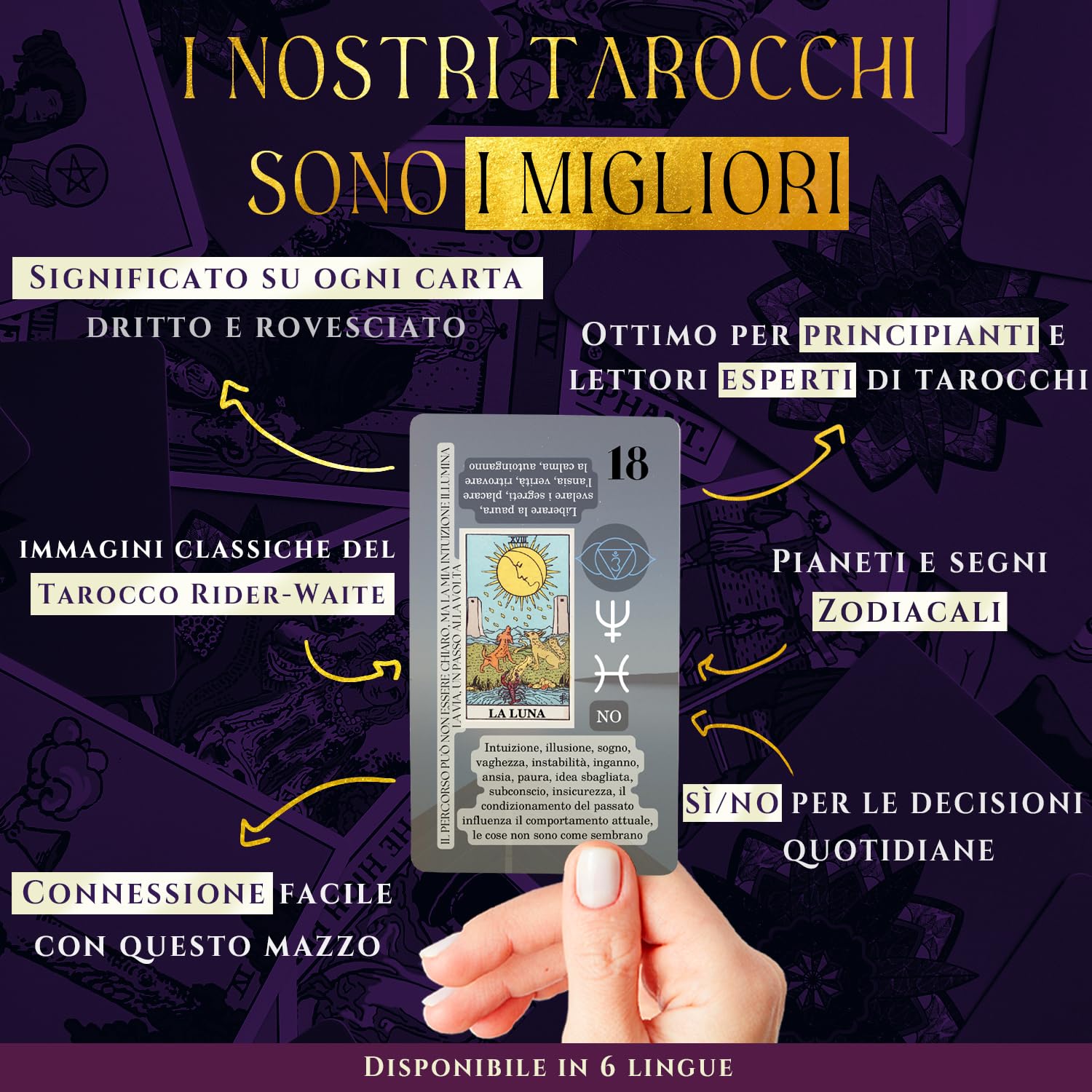Witchy Cauldron Imparare i Tarocchi con parole chiave, pianeti, segni zodiacali e chakra