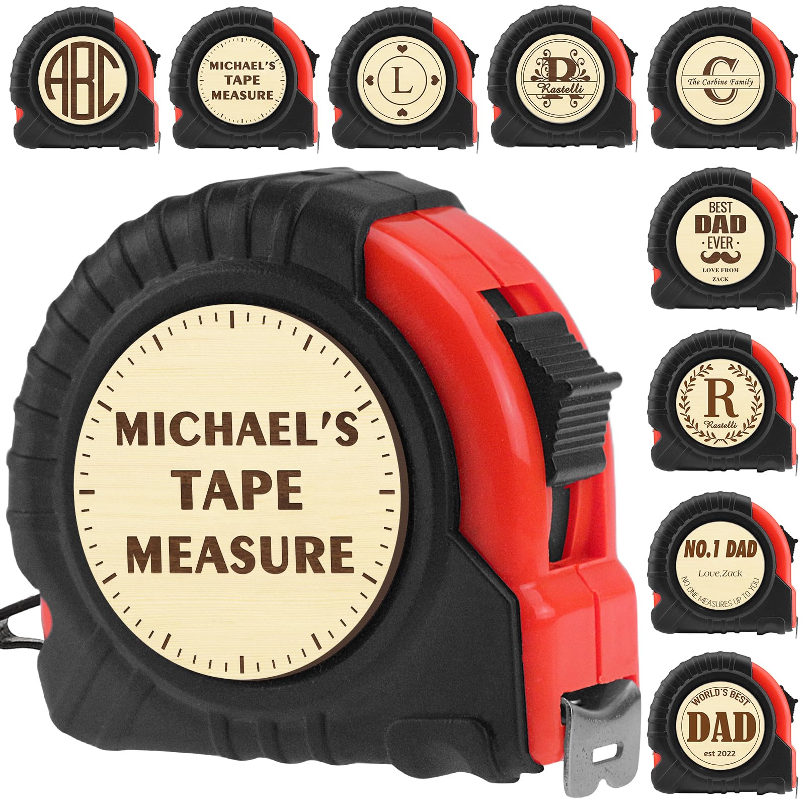 Personalized Tape Measure Custom Engraved Measuring Tape Dad 10 Ft Customized Name Photo Gifts for Fathers Day Grandpa Men Retractable Tool