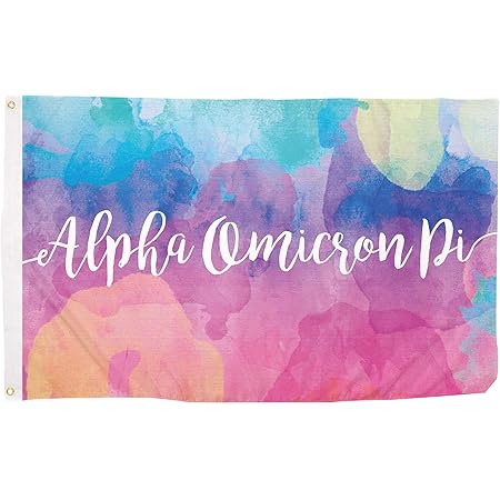 Amazon Com Alpha Omicron Pi Water Color Sorority Flag Greek Letter Banner Large 3 Feet X 5 Feet Sign Decor Aoii Flag Water Color Garden Outdoor