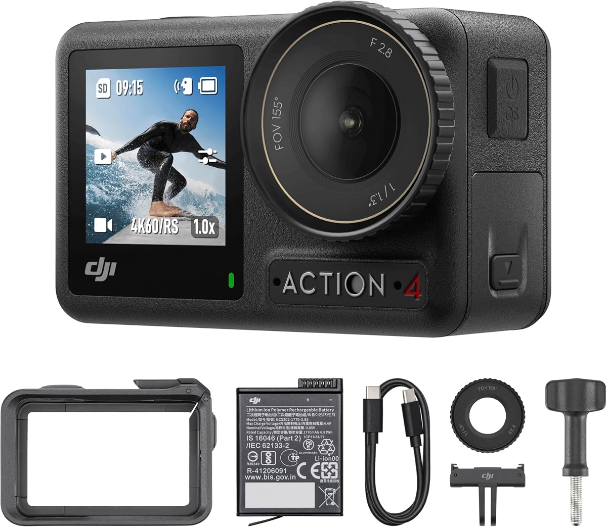 DJI Osmo Action 4 Combo Essential, action cam 4K/120fps