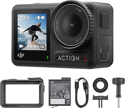 DJI Osmo Action 4 Combo Essenziale - Action cam impermeabile 4K/120fps con senso