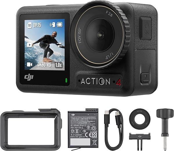 DJI Bundle Osmo Action 4 Essential, caméra d’Action 4K/120 IPS