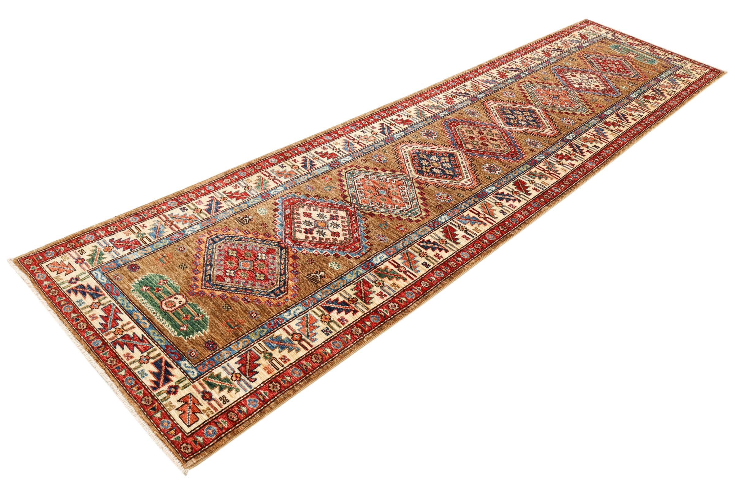 Super Kazak 82x324 Ręcznie tkane Dywan orientalny Dywanik Dywan Wełna Pakistan