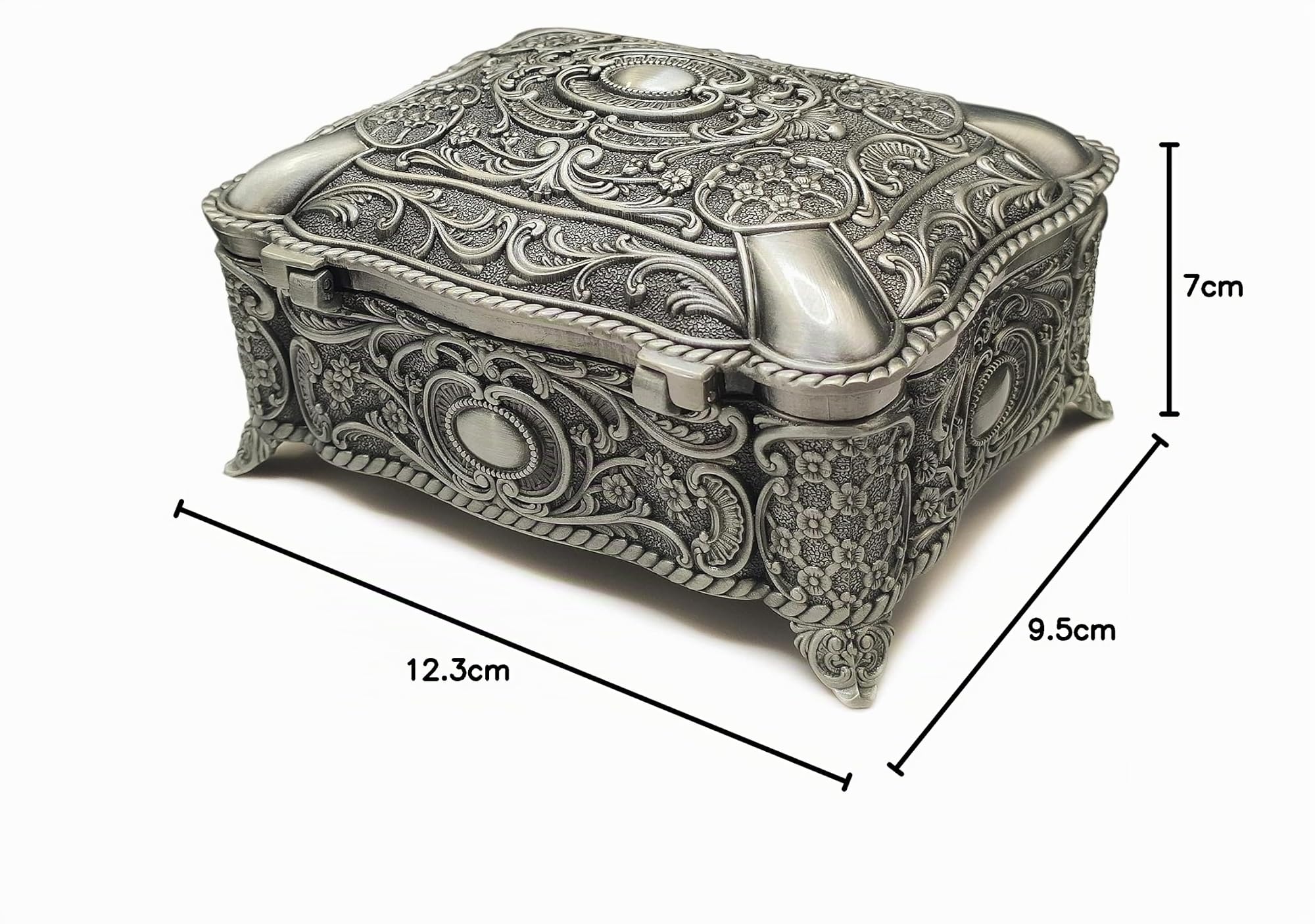 Caja de música de joyería de aleación de metal con relieve antiguo de cuerda y movimiento dorado para Navidad/cumpleaños/día de San Valentín/día de la madre (You are my sunshine.)