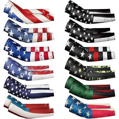 Newcotte 12 Pairs Arm Sleeves for Kids Compression Football Baseball Youth UV Protection Breathable Cooling Sleeve