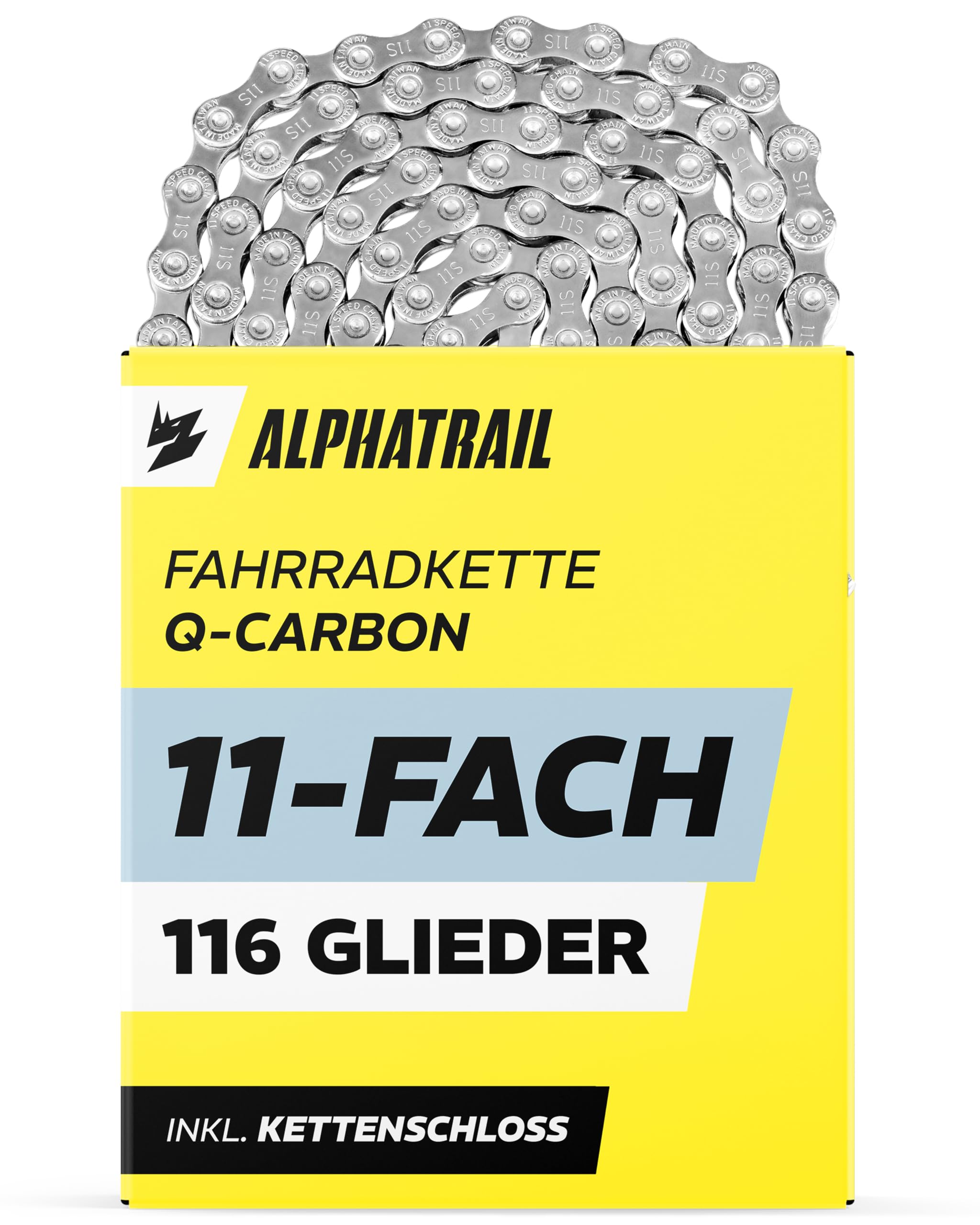 Alphatrail Parker Bicycle Chain 11 Speed 116 Links I Compatible with Shimano, SRAM, KMC, Connex, Campagnolo I Incl. Chain Lock-picture-12