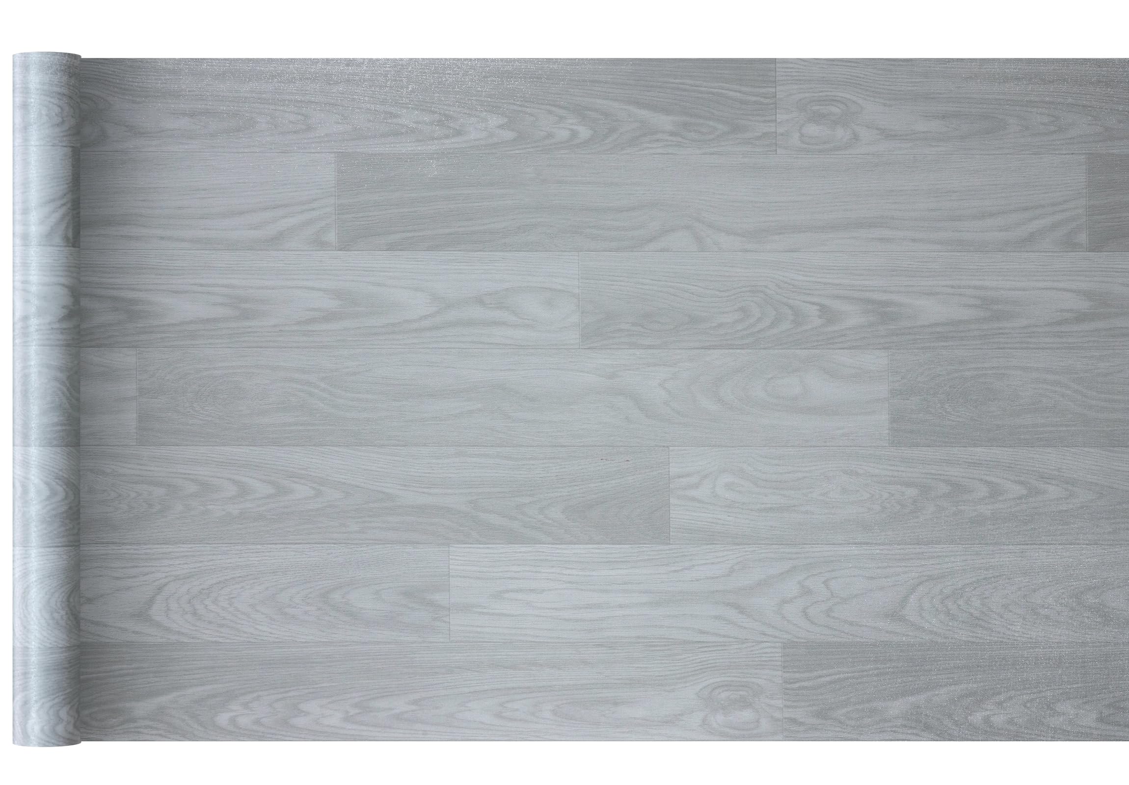 Oxdigi Suelo de PVC Con Aspecto de Madera, Vinilo Para Salón, Cocina, Balcón, Caravana, Trastero - Recortable, Revestimiento Impermeable Gris