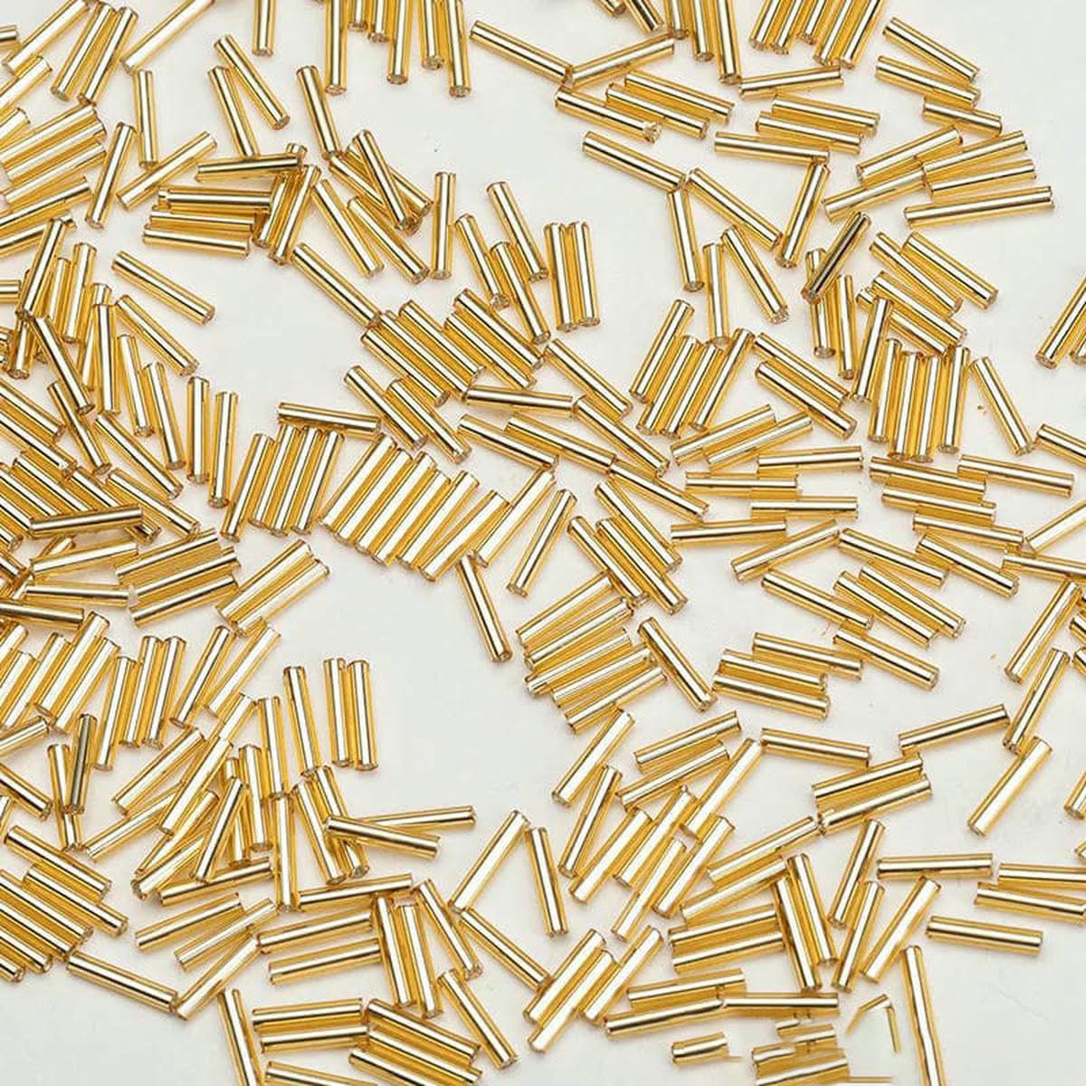 Kit de fabricación de pulseras, cuentas de tubo de corneta de cristal, material de cuentas sueltas de color dorado para accesorios de ropa, 20 g, tamaños mixtos para manualidades