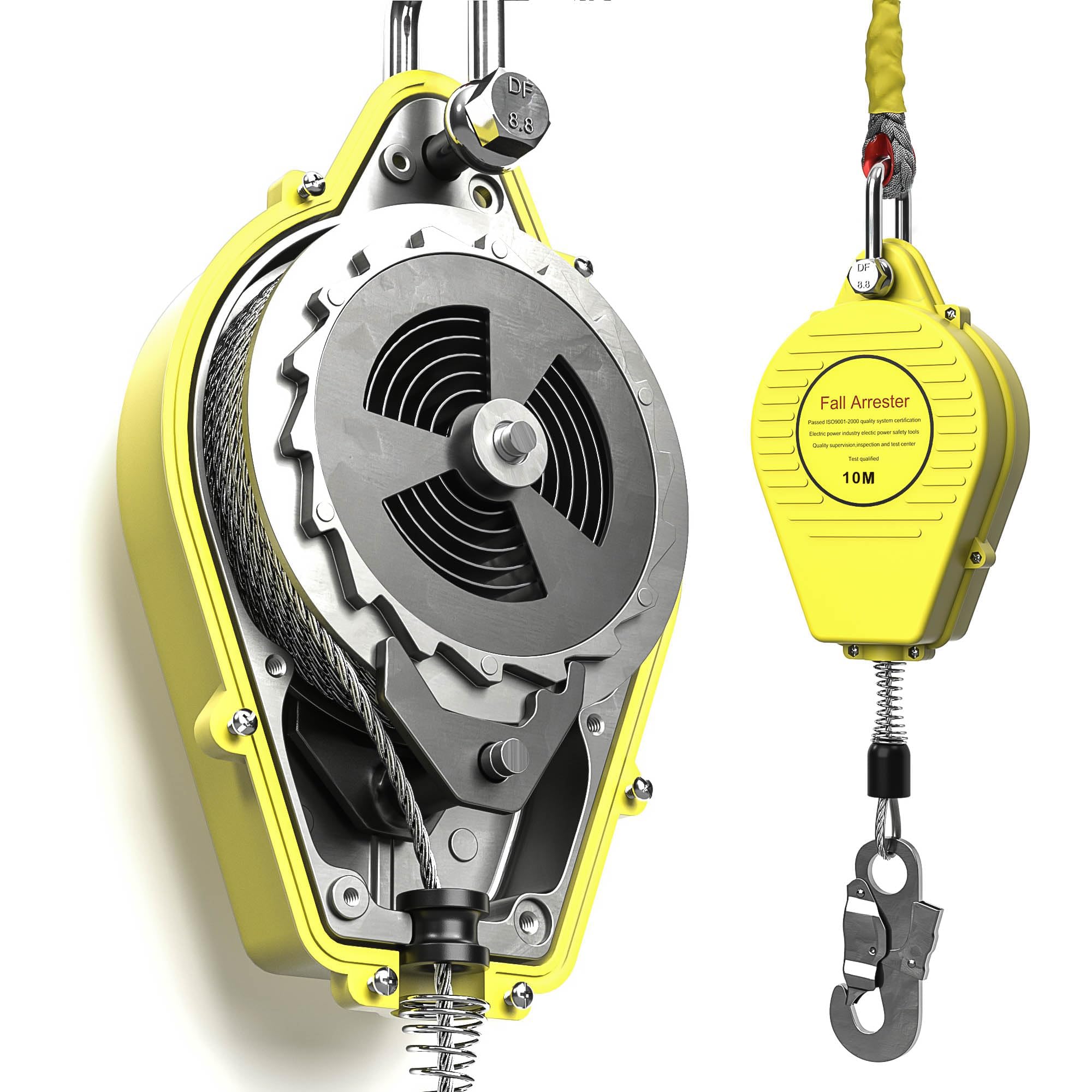 AFP Demon 11 FT Single Leg Self-Retracting Lifeline Cable Retractable | Steel Locking Snap Hook | Safety Yoyo | Fall Protection Arrest Limiter | Construction Industrial | OSHA & ANSI Rated SRL - View #4