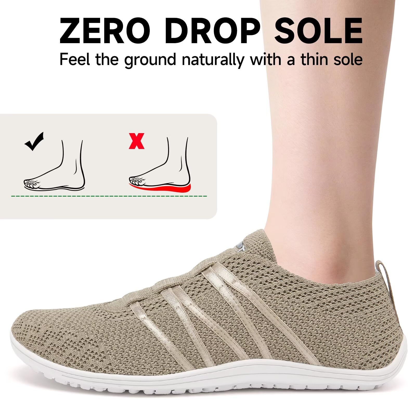 Wizshoe Barefoot Hombre Mujer Zapatillas Minimalistas Ligeras Flexibles Respirable Zapatos Zero Drop Soles