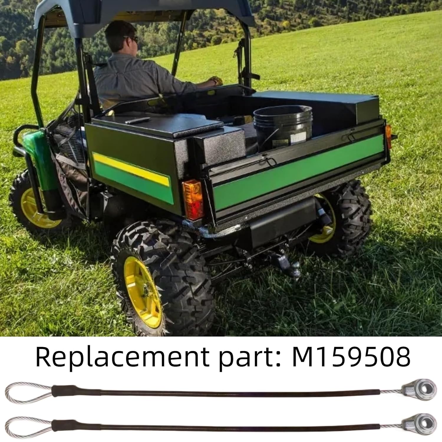 Replacement for M159508 Tailgate Cable – Compatible with Gator Utility Vehicles XUV/HPX/TH/TX Series – 2 Pack