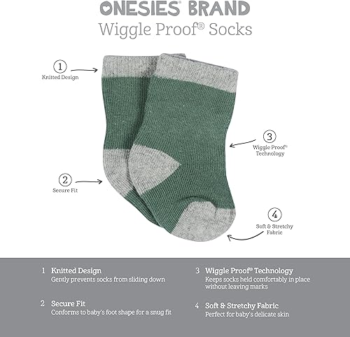 Miniatura 6 de Onesies Brand Calcetines tipo botín unisex para bebé, 12 pares