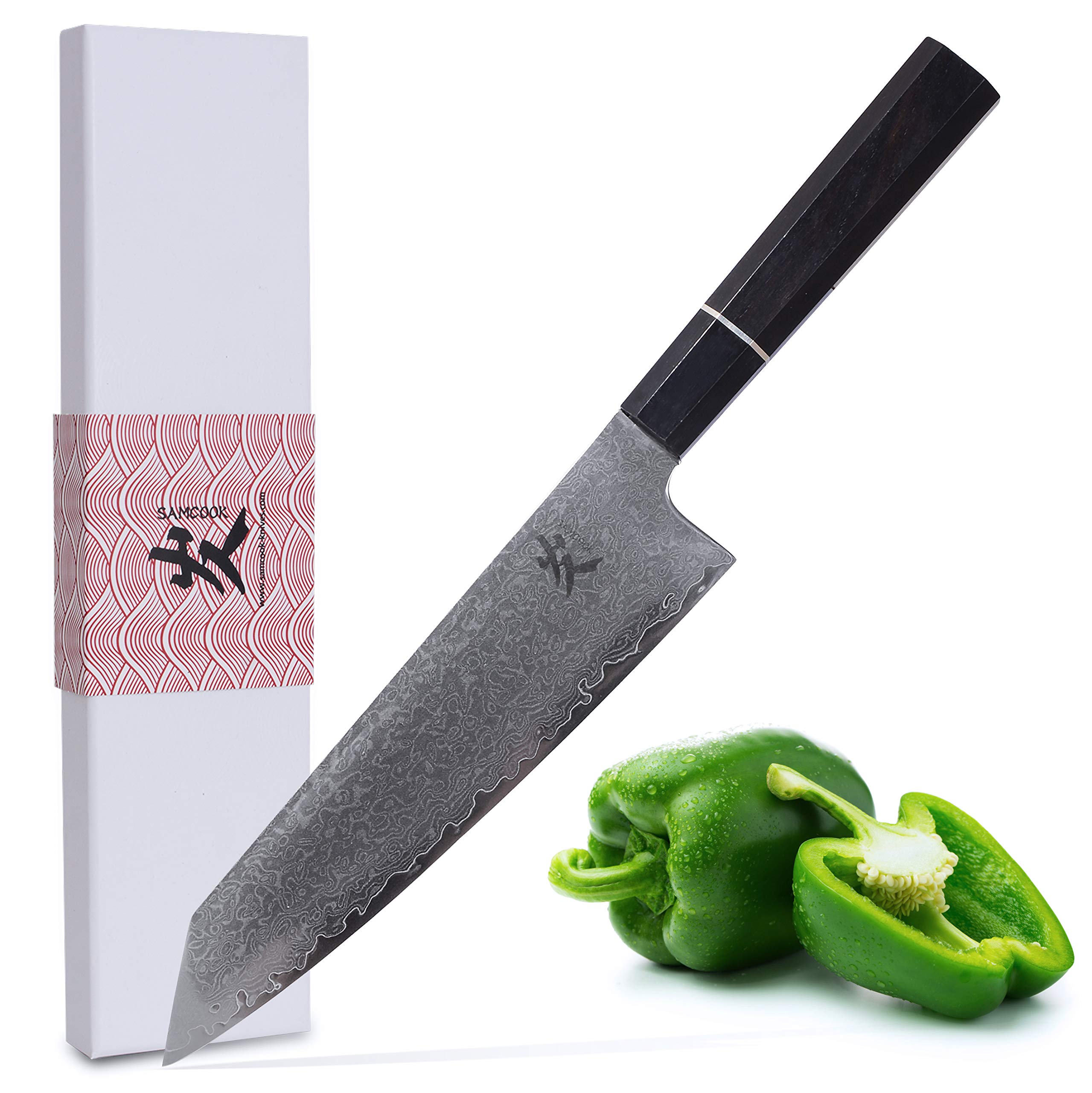 ダマスカスシェフナイフ VG-10 ダマスカス牛刀 203mm 超鋭利 高